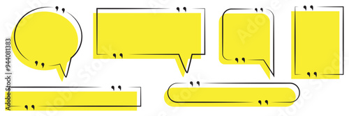 Quote box frame, big set. Texting quote boxes. Colored Blank template quote text info design boxes quotation bubble blog quotes symbols design eps10 