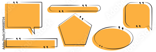 Quote box frame, big set. Texting quote boxes. Colored Blank template quote text info design boxes quotation bubble blog quotes symbols design eps10 
