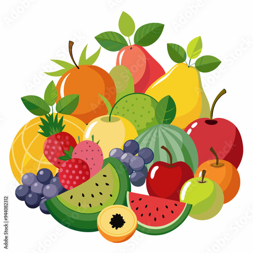 A Colorful Arrangement of Fresh Fruits