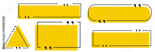 Quote box frame, big set. Texting quote boxes. Colored Blank template quote text info design boxes quotation bubble blog quotes symbols design eps10 