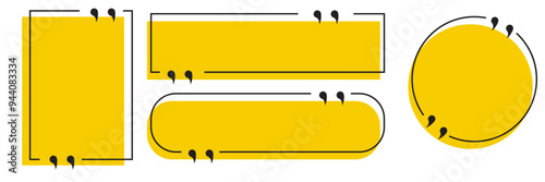 Quote box frame, big set. Quote box icon. Texting quote boxes. Blank Grunge brush background design eps10 