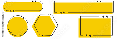 Quote box frame, big set. Quote box icon. Texting quote boxes. Blank Grunge brush background design eps10 