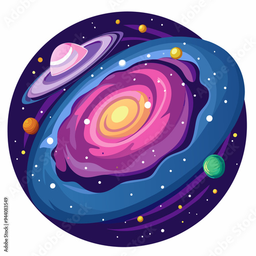A Whirlwind of Color in the Galaxy with Planets and Stars