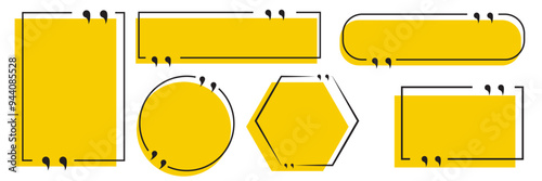 Set quote box frame, texting quote blank template boxes, design boxes quotation bubble blog symbols eps10 