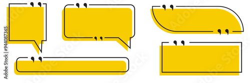 Set with quote box frame in abstract style. Vector texting quote boxes. Bubble banners with message box and comment box eps 10 file

