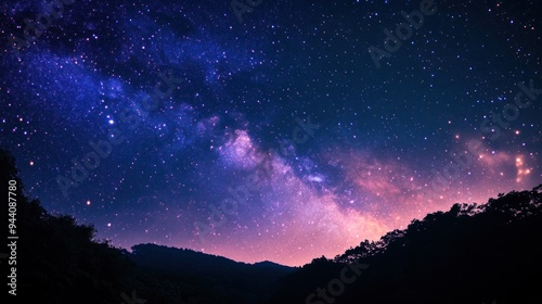 Milky Way Galaxy Over Silhouetted Trees