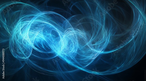 Abstract Blue Swirls - Fractal Art, Digital, Abstract Art, Blue, Swirl, Fractal