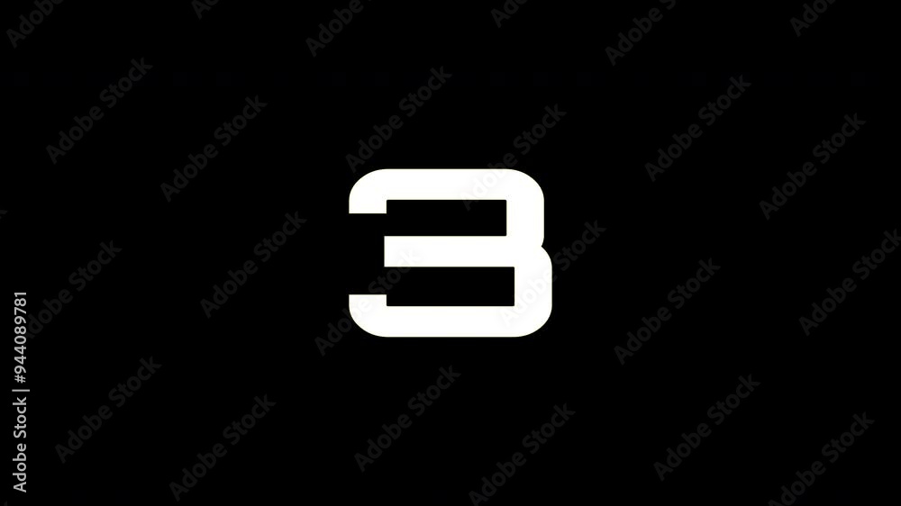 3, 2, 1 minutes countdown timer animation and Go! sign in black and white. 3 2 1 let's go Moving down Cartoon Number pack animation black background. flat design number drop down 4K animated