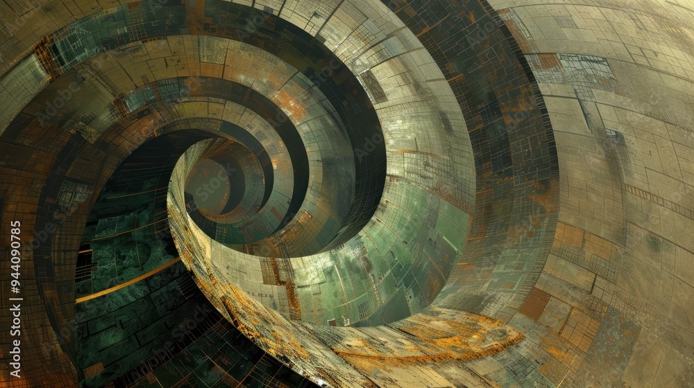 Abstract Artwork with Geometric Designs, Fibonacci Spirals, Intricate Patterns in Mixed Media Art- High-Resolution Images for Graphic Design and Wall Art Abstract Artwork with Geometric Designs, Fibonacci Spirals, Intricate Patterns in Mixed Media Art- High-Resolution Images for Graphic Design and Wall Art