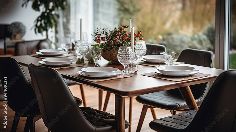 Obraz premium A photo of a clean and sanitized dining table