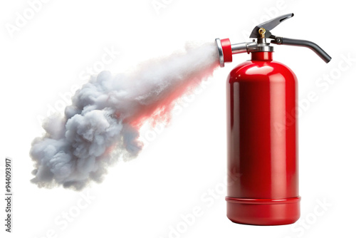Red fire extinguisher blow smoke png