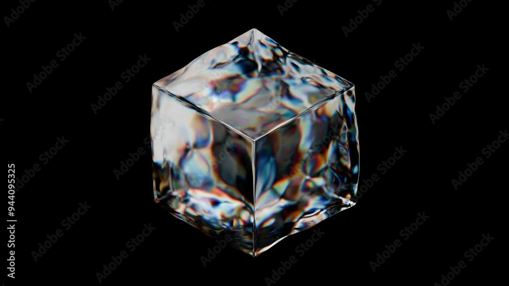 ooped abstract wave animation of a glass cube. Effect of light dispersion. Geometric 3d background. Modern design for advertising and social networks ooped abstract wave animation of a glass cube. Effect of light dispersion. Geometric 3d background. Modern design for advertising and social networks