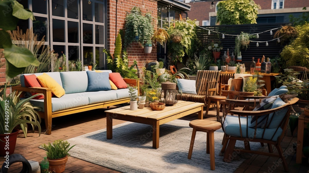A photo of a clutter-free and organized patio space A photo of a clutter-free and organized patio space
