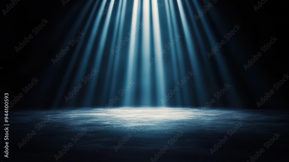 Dark background with spotlight illuminating the floor. Dark background with spotlight illuminating the floor.