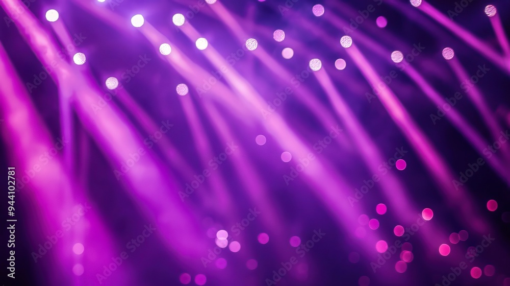 Abstract purple and white light beams and bokeh on dark background Abstract purple and white light beams and bokeh on dark background