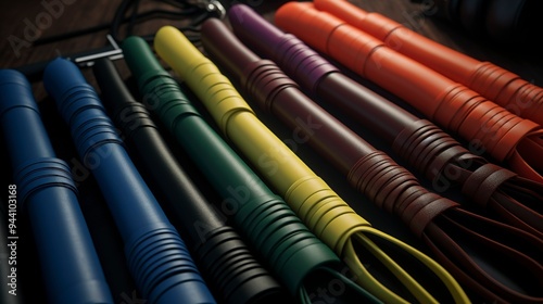 A photo of a collection of resistance bands