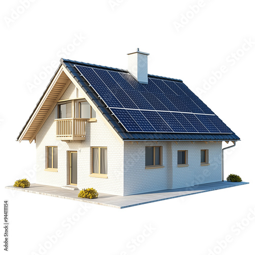 House with solar panels.