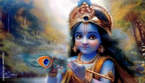 Shree Krishna for Janmashtami, Makhan Chor, Bal Krishna, Cute photo