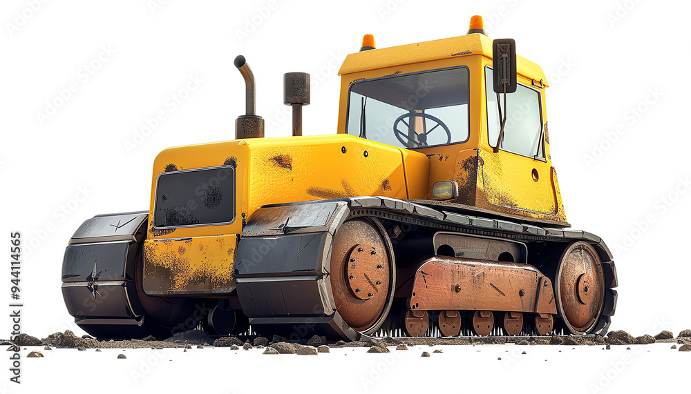 Heavy-Duty Yellow Bulldozer on Rough Terrain Heavy-Duty Yellow Bulldozer on Rough Terrain