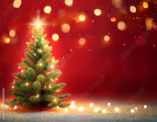 christmas background christmas tree sparkle bokeh lights red canvas high resolution high details vibrant photo