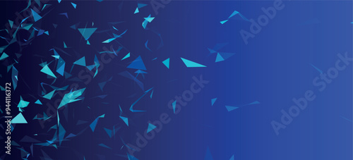 Abstract background with connecting dots and lines. Network connection structure. Data technology and scientific illustration. Plexus effect. 3D vector illustration