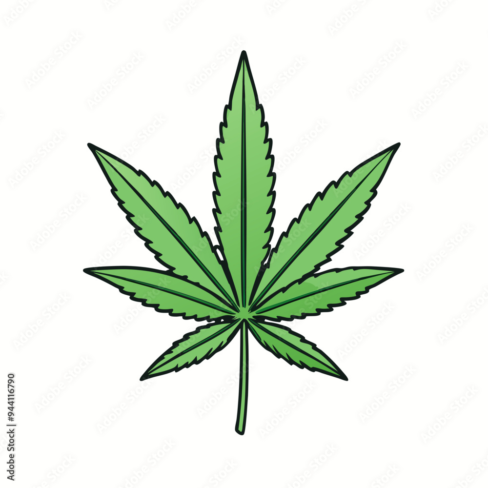 Marijuana Leaf Vector Art on White Background Marijuana Leaf Vector Art on White Background
