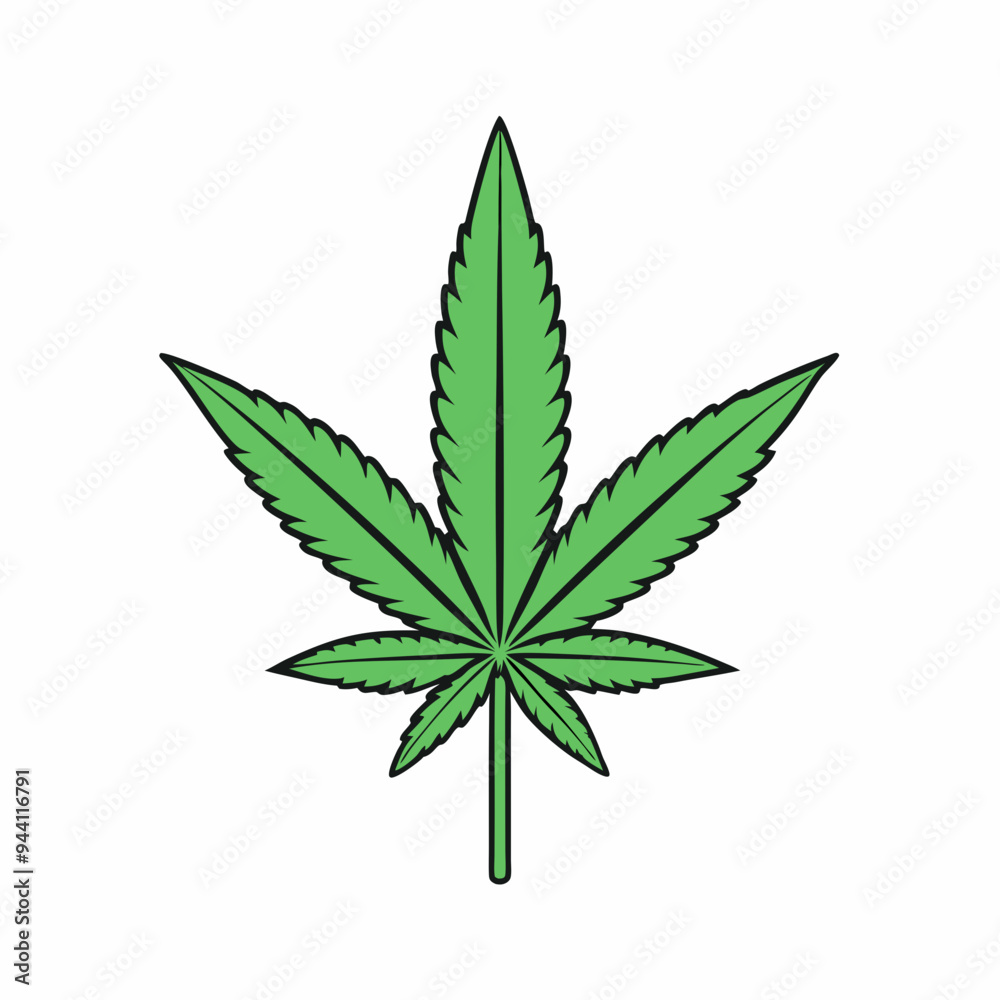 Marijuana Leaf Vector Art on White Background Marijuana Leaf Vector Art on White Background