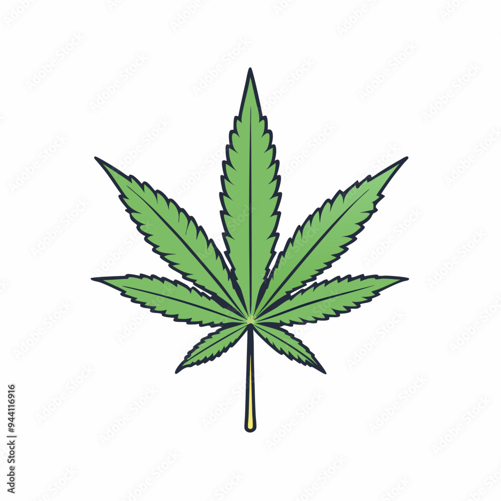 Marijuana Leaf Vector Art on White Background Marijuana Leaf Vector Art on White Background