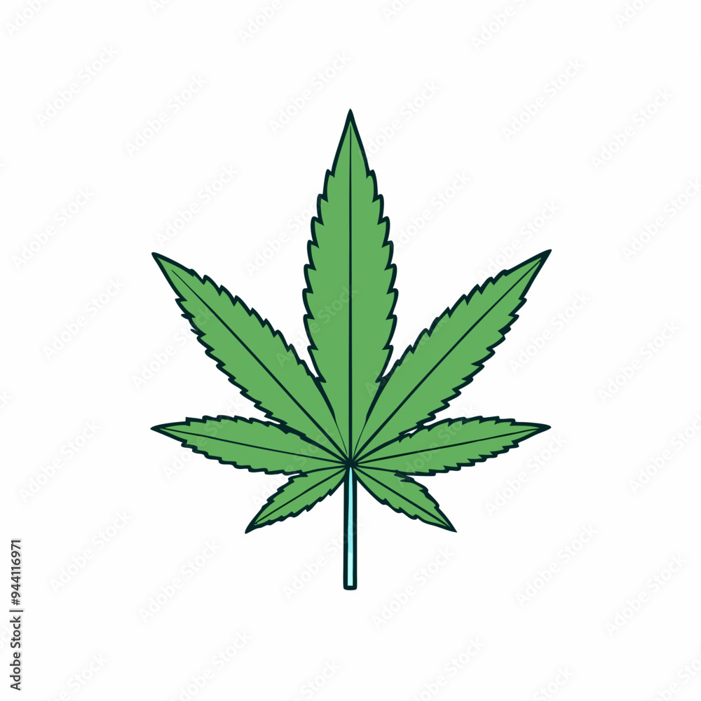 Marijuana Leaf Vector Art on White Background Marijuana Leaf Vector Art on White Background