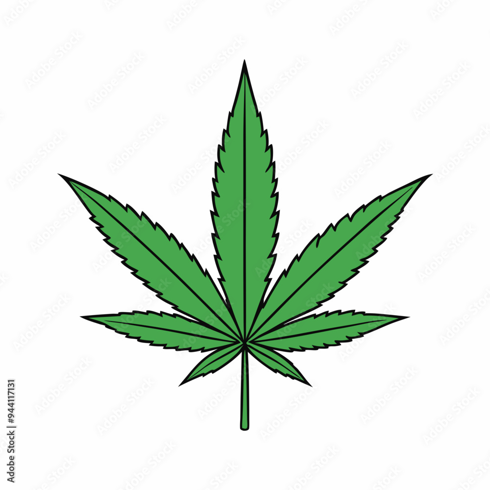 Marijuana Leaf Vector Art on White Background Marijuana Leaf Vector Art on White Background