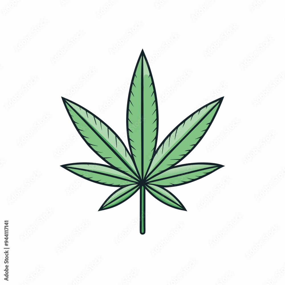 Marijuana Leaf Vector Art on White Background Marijuana Leaf Vector Art on White Background