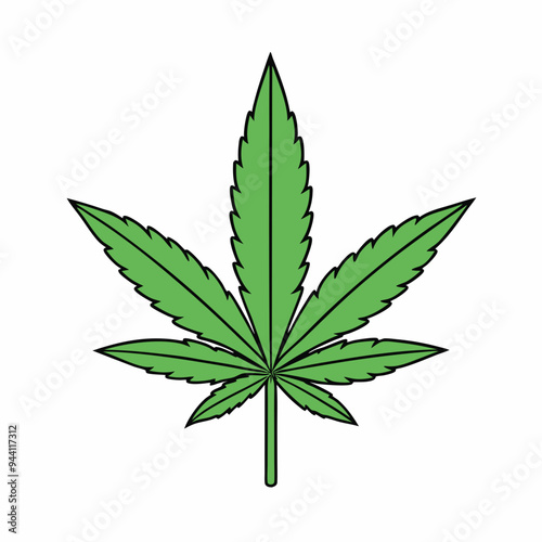 Marijuana Leaf Vector Art on White Background