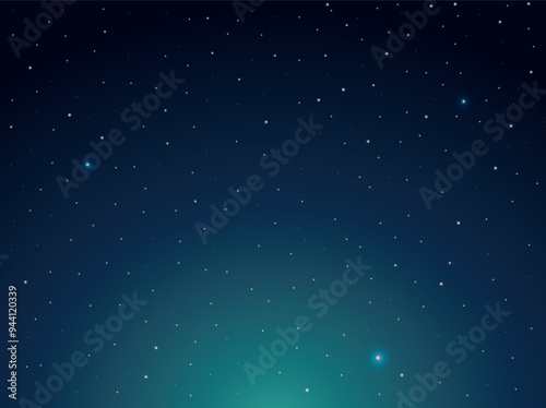 Night shining starry sky. Aurora borealis