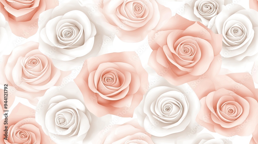 The vibrant floral wall features an abundance of pink roses and delicate pastel blooms, creating a romantic backdrop ideal for wedding ceremonies and special occasions SEAMLESS PATTERN The vibrant floral wall features an abundance of pink roses and delicate pastel blooms, creating a romantic backdrop ideal for wedding ceremonies and special occasions SEAMLESS PATTERN