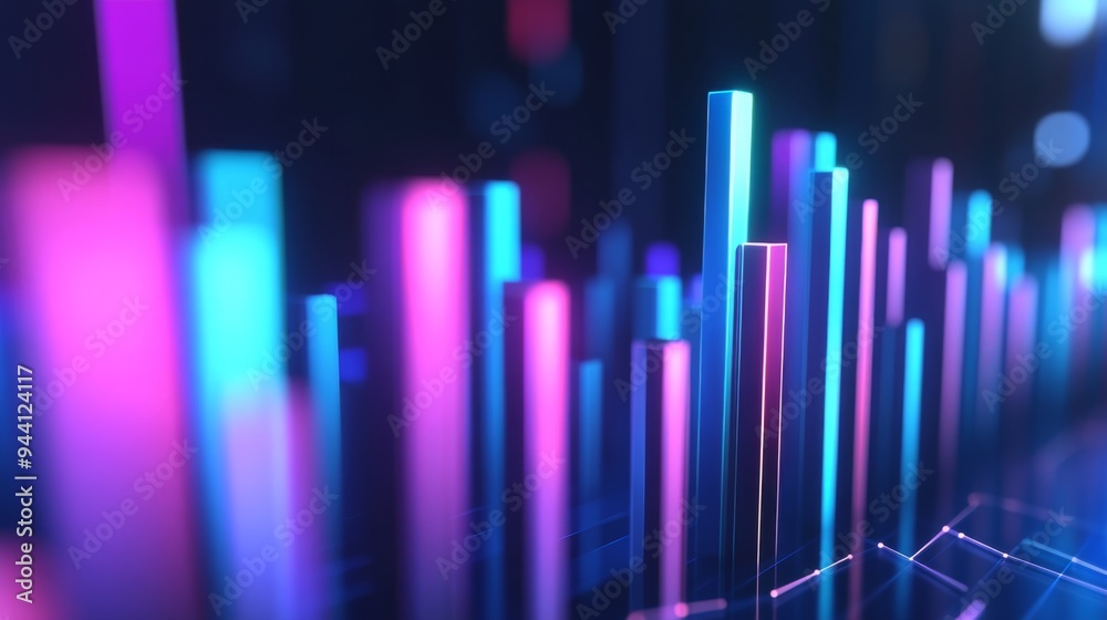 A 3D column chart with animated bars rising and falling, representing business performance fluctuations in a modern and engaging way. A 3D column chart with animated bars rising and falling, representing business performance fluctuations in a modern and engaging way.