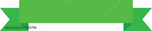 Vector set of green ribbons on white background.