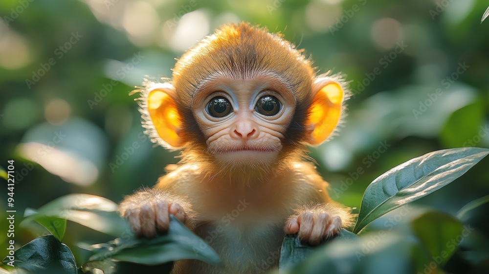 Adorable Baby Monkey Looking Directly at the Camera Adorable Baby Monkey Looking Directly at the Camera