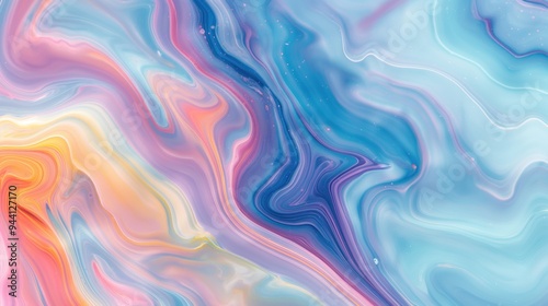 Bright swirls of blue, pink, and orange blend harmoniously, creating a vibrant abstract formation that captures the essence of modern artistic expression