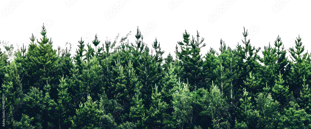 Fototapeta premium PNG Lush green forest trees background