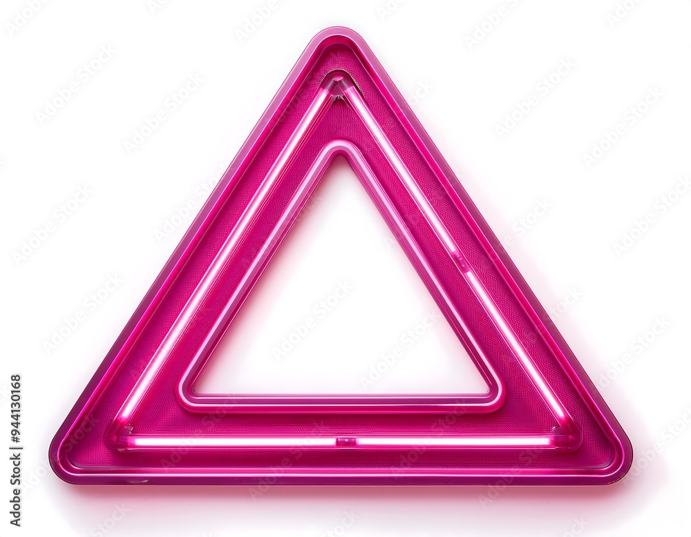 vector realistic isolated neon sign pink triangle frame template layout white background vector realistic isolated neon sign pink triangle frame template layout white background