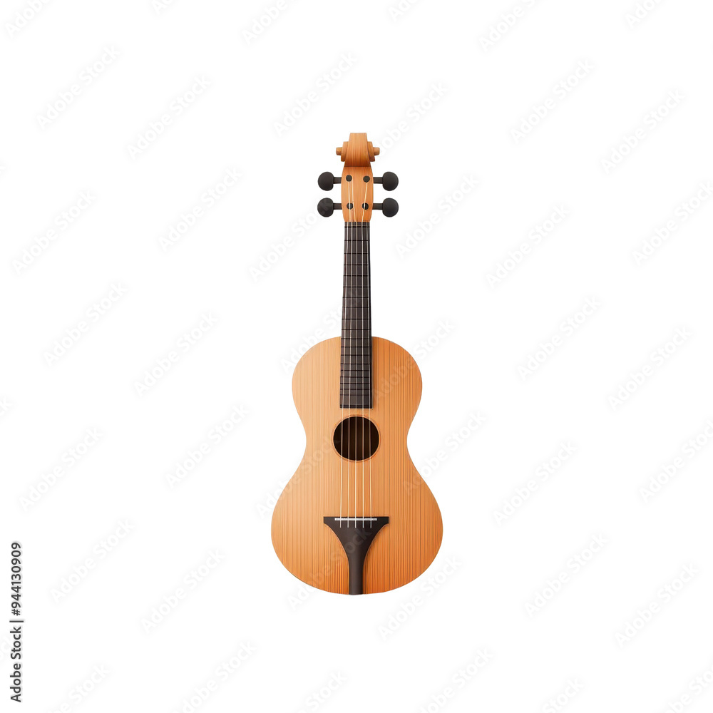Fototapeta premium A beautifully crafted wooden ukulele, perfect for musicians and music lovers seeking a unique instrument for vibrant melodies.