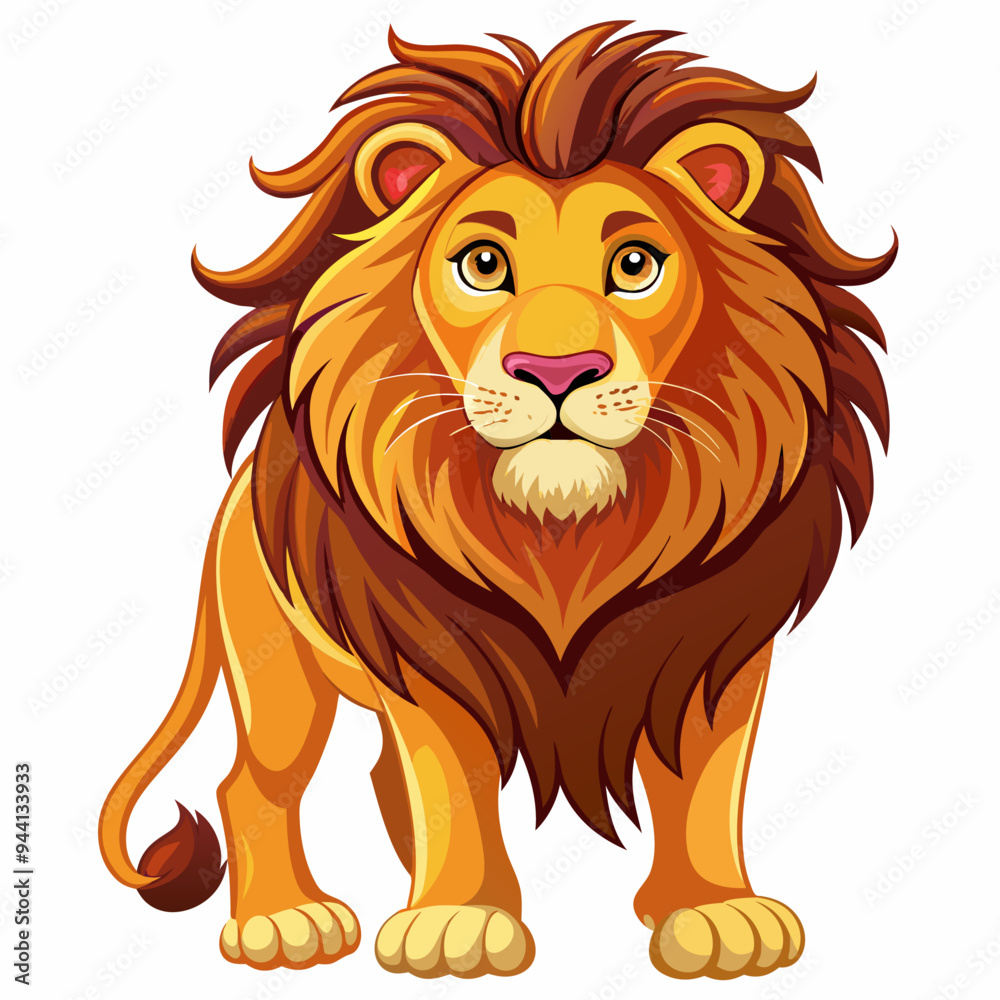 A Standing Lion with a Full Mane A Standing Lion with a Full Mane