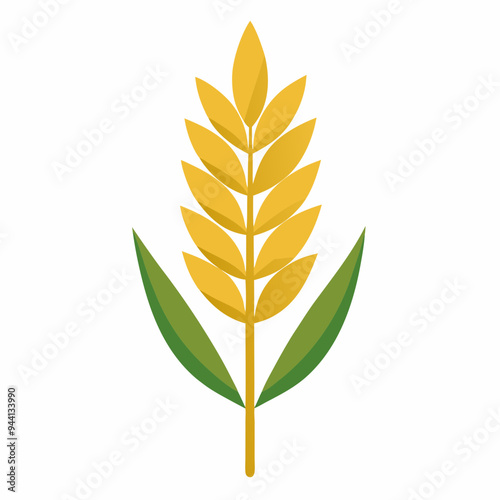 Wallpaper Mural Minimalist Wheat Plant Vector on White Background Torontodigital.ca