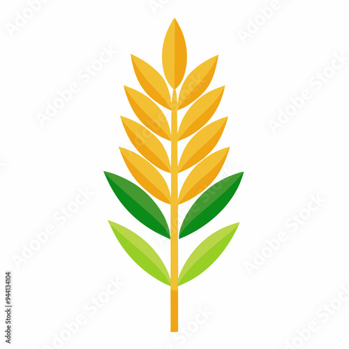 Wallpaper Mural Minimalist Wheat Plant Vector on White Background Torontodigital.ca
