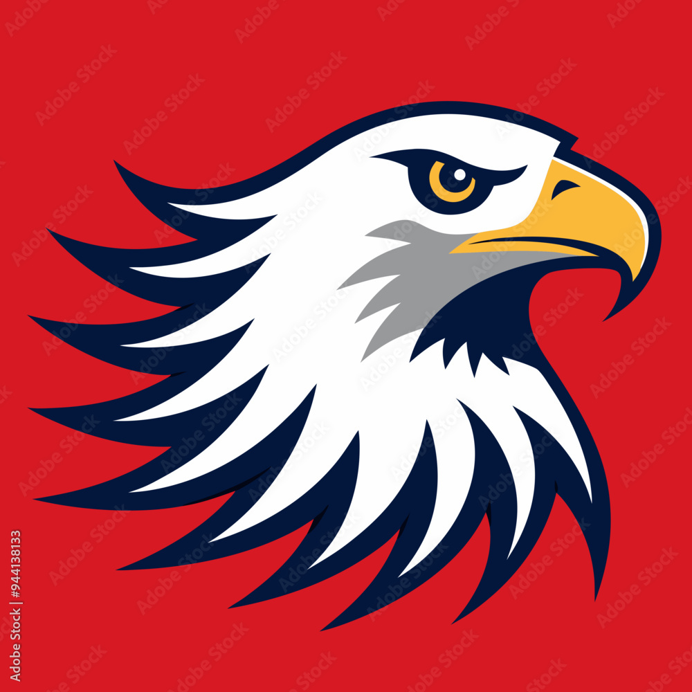 Obraz premium Eagle with usa flag vector and t shirt design 