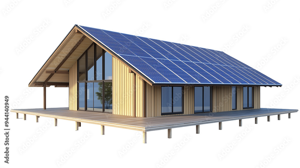 Solar panels on house roof. Solar panels on house roof.