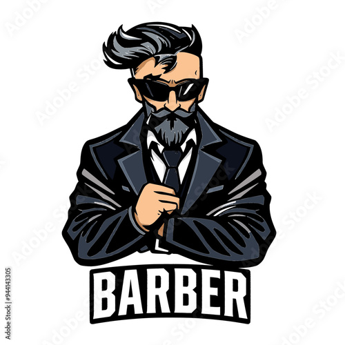 man barber shop, icon vector