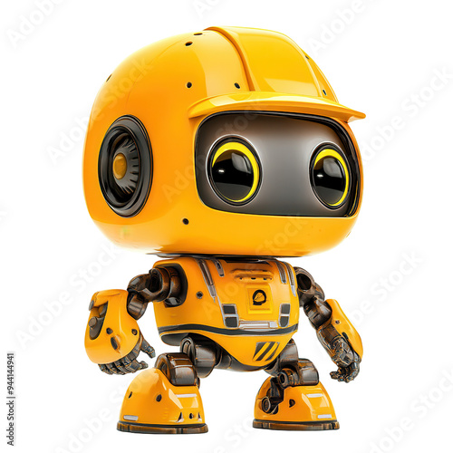 Cute Yellow Robot with Big Eyes.