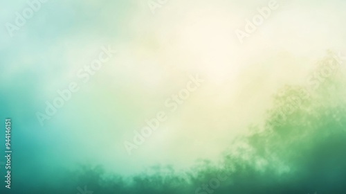 Blurred gradient sky in shades of green and blue