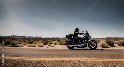 Motorcycle on the road on Route 66.